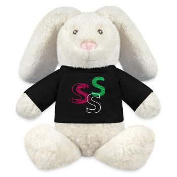 Lettre S - Lapin en peluche recyclé MiniFeet® Crème - noir - Devant