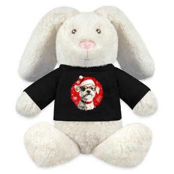Dogs Christmas - MiniFeet® RecycelHase® Bunny Cream - black - Front