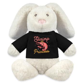 Crevette Princesse Amateur de crevettes Fruits de mer - Lapin en peluche recyclé MiniFeet® Crème - noir - Devant