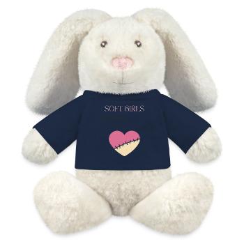 Chemise douce pour filles qui ne mendie pas – Méchante féminine - Lapin en peluche recyclé MiniFeet® Crème - bleu marine - Devant