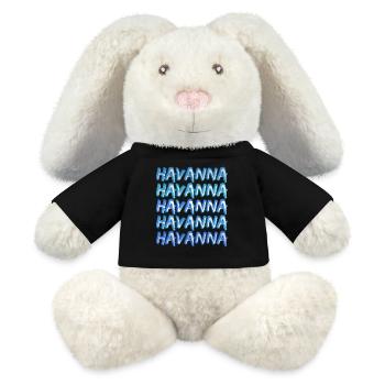 Voyage La Havane - Lapin en peluche recyclé MiniFeet® Crème - noir - Devant