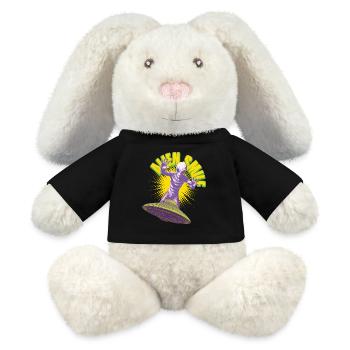 Außerirdischer Retter - MiniFeet® RecycelHase® Creme - Schwarz - Vorne