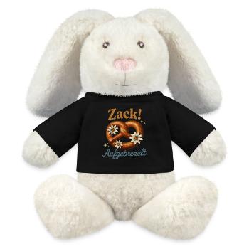 Zack Dressed Up – Bretzel drôle pour hommes et femmes - Lapin en peluche recyclé MiniFeet® Crème - noir - Devant