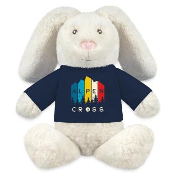 Alpen Cross 26 - Traversée des Alpes 2026 - Randonnée - Lapin en peluche recyclé MiniFeet® Crème - bleu marine - Devant