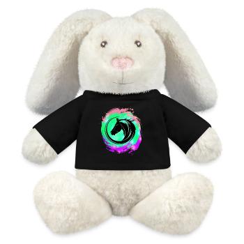 Pferdekopf Neon Kreislauf - MiniFeet® RecycelHase® Creme - Schwarz - Vorne