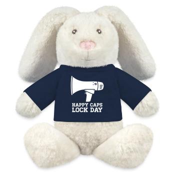 Megafon Happy Caps Lock Day Nerd  - MiniFeet® RecycelHase® Creme - French Navy - Vorne