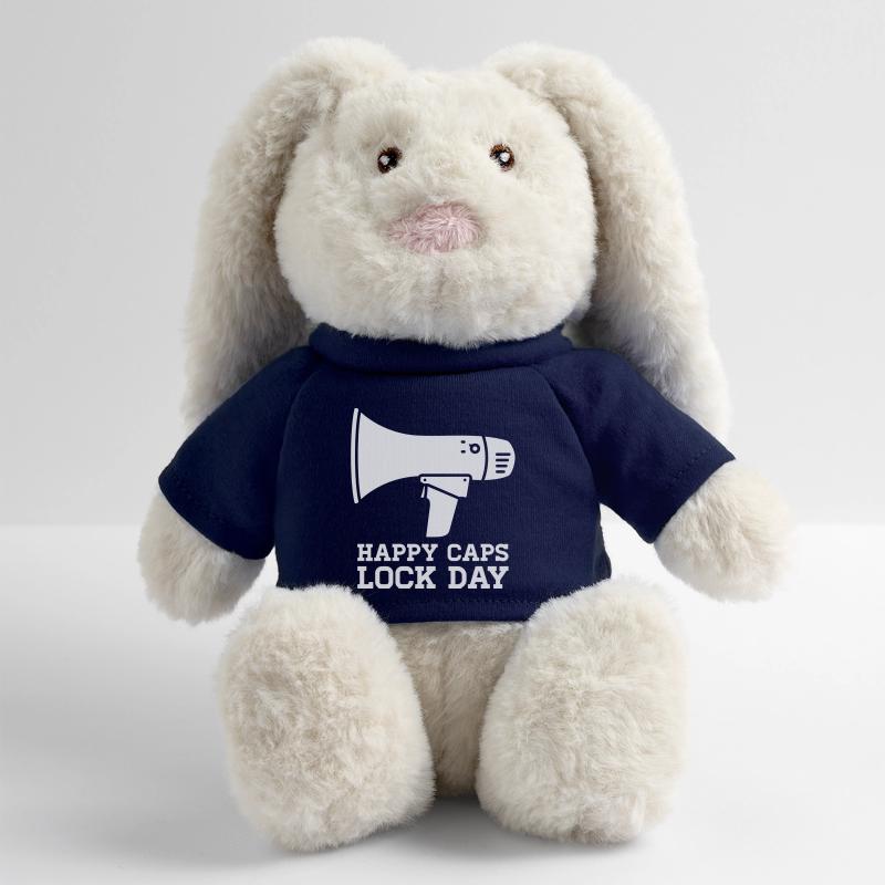 Journée joyeuse du Megaphone Verrouillage en majuscules, nerd Lapin en peluche recyclé MiniFeet® Crème