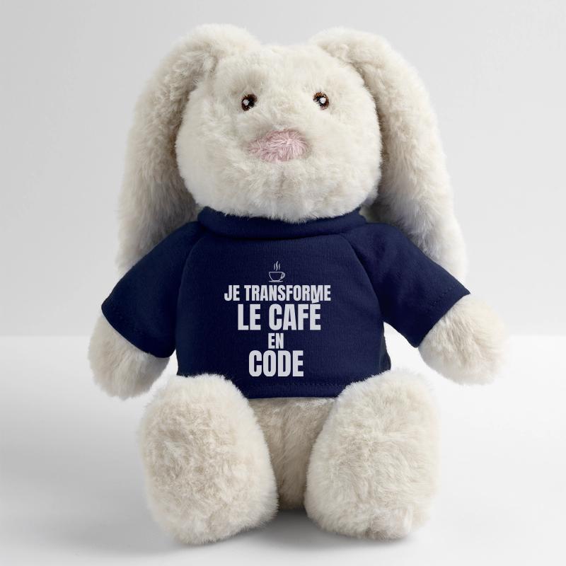 I turn coffee into code MiniFeet® RecycelHase® Bunny Cream