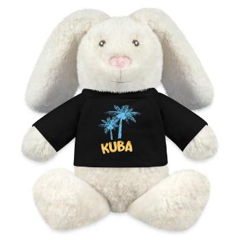 Geschenk für Kuba - MiniFeet® RecycelHase® Creme - Schwarz - Vorne