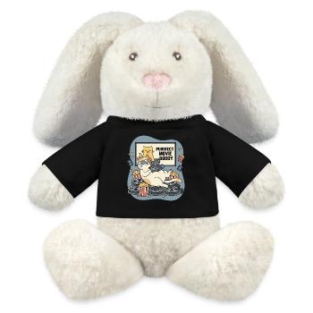 Purrfect Movie Buddy: Katzen Kino Spaß - MiniFeet® RecycelHase® Creme - Schwarz - Vorne