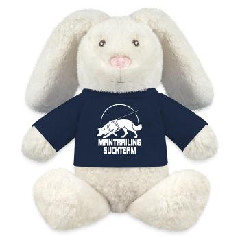 Équipe de recherche de chasse de Border Collie Dogs Dog - Lapin en peluche recyclé MiniFeet® Crème - bleu marine - Devant