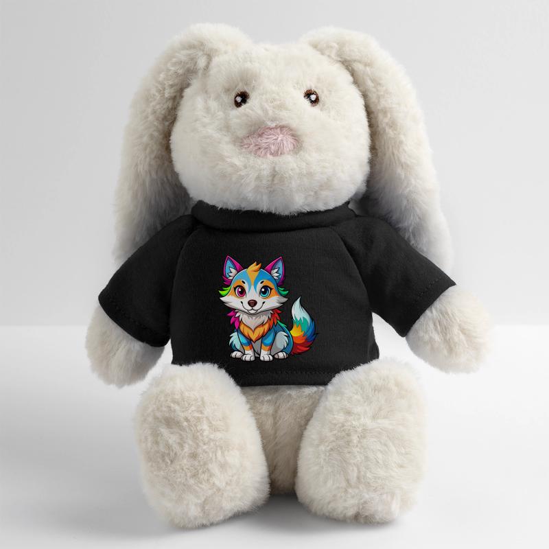 Bébé loup coloré Lapin en peluche recyclé MiniFeet® Crème