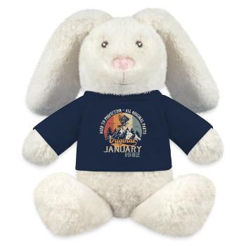 42 ans de grandeur depuis janvier 1982 - Lapin en peluche recyclé MiniFeet® Crème - bleu marine - Devant