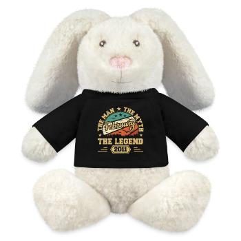 Birthday present - born in February 2011 - MiniFeet® RecycelHase® Bunny Cream - black - Front