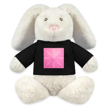 Pinke Blume Schön Geschenk - MiniFeet® RecycelHase® Creme - Schwarz - Vorne