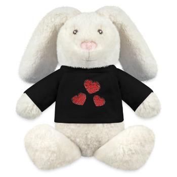 RETRAITE. BONNE RETRAITE. JOYEUSE RETRAITE. COEUR - Lapin en peluche recyclé MiniFeet® Crème - noir - Devant