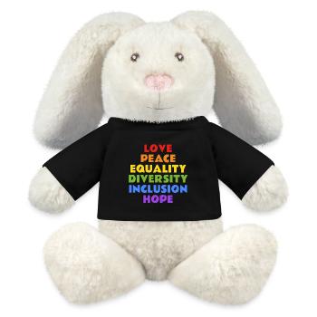 LGBTQ-Pride-Werte - MiniFeet® RecycelHase® Creme - Schwarz - Vorne