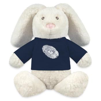 fingerabdruck dna dns geschenk horn waldhorn - MiniFeet® RecycelHase® Creme - French Navy - Vorne