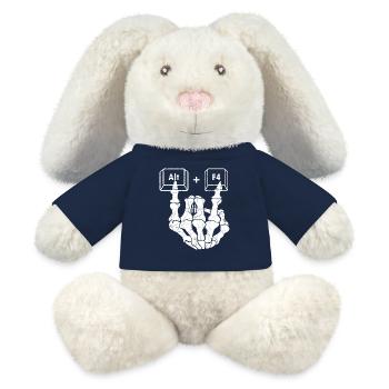 Anatomie humoristique main choix multiple - Lapin en peluche recyclé MiniFeet® Crème - bleu marine - Devant
