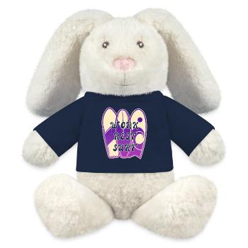 Surfing saying design - MiniFeet® RecycelHase® Bunny Cream - french navy - Front