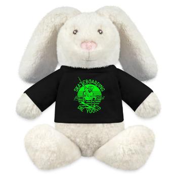 skate, skateboard, skateboarding - Lapin en peluche recyclé MiniFeet® Crème - noir - Devant