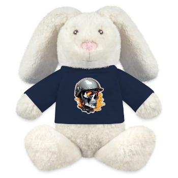 Totenkopf - Skelett - Totenkopf - Motorradhelm - MiniFeet® RecycelHase® Creme - French Navy - Vorne