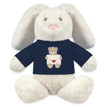 Teddybär mit Liebesbrief Herz Liebe - MiniFeet® RecycelHase® Creme - French Navy - Vorne