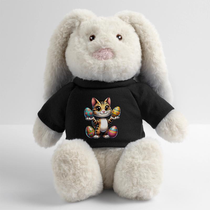 Osterkatze mit Bunten Eiern MiniFeet® RecycelHase® Creme