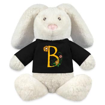 blume30 b - MiniFeet® RecycelHase® Creme - Schwarz - Vorne