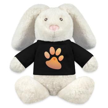 Braunes Pfötchen - helle Tierpfote - T-Shirt Pfote - MiniFeet® RecycelHase® Creme - Schwarz - Vorne