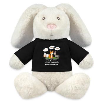 Sheep Donkey Fox - MiniFeet® RecycelHase® Bunny Cream - black - Front
