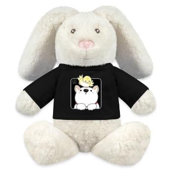 Dog Korean - Japanese Style 02 - MiniFeet® RecycelHase® Bunny Cream - black - Front