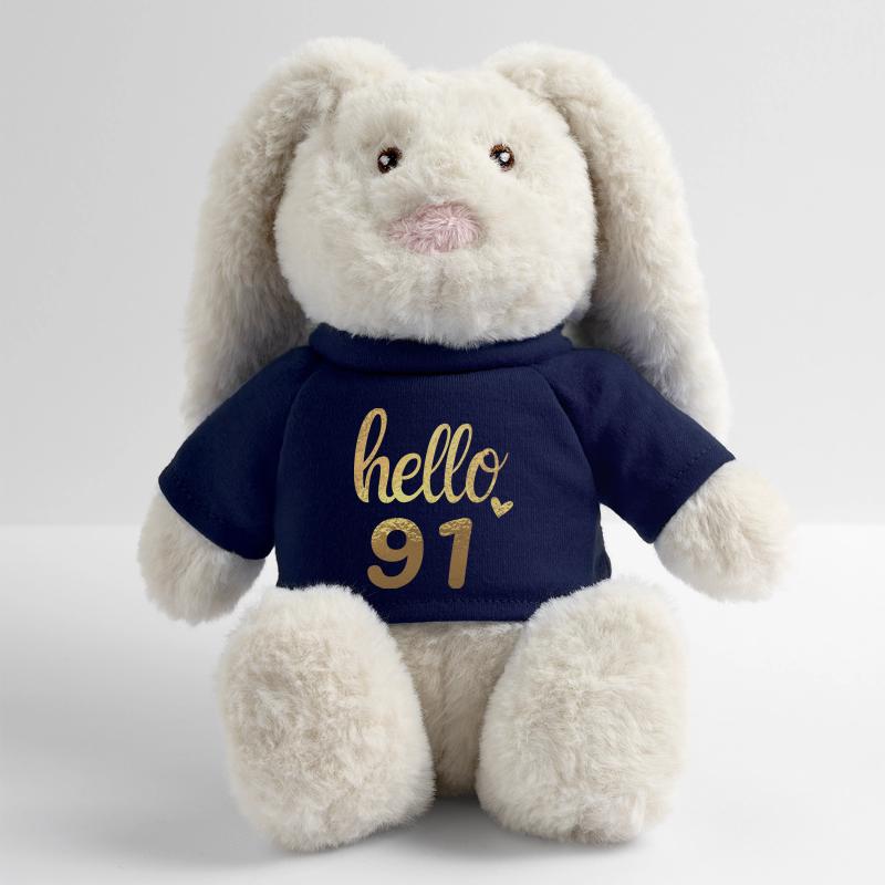 Hello 91 doré Lapin en peluche recyclé MiniFeet® Crème
