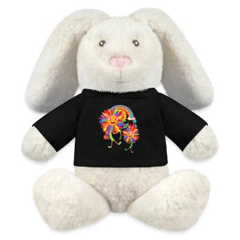 Sonnenblumen Regenbogen LGBT - MiniFeet® RecycelHase® Creme - Schwarz - Vorne