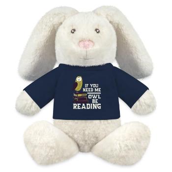 Eule Lesen Bücher Lustiger Spruch - MiniFeet® RecycelHase® Creme - French Navy - Vorne