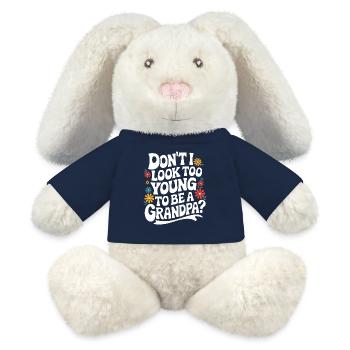 Papy Grand-père Famille Fête des pères - Lapin en peluche recyclé MiniFeet® Crème - bleu marine - Devant