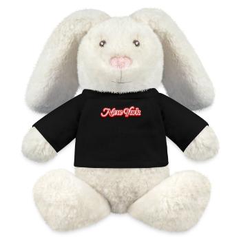 NYC Love at First Sight - Cadeau parfait pour un nouvel enfant - Lapin en peluche recyclé MiniFeet® Crème - noir - Devant