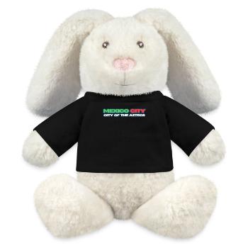 La Cité des Aztèques - Cadeau parfait pour les amoureux du Mexique - Lapin en peluche recyclé MiniFeet® Crème - noir - Devant