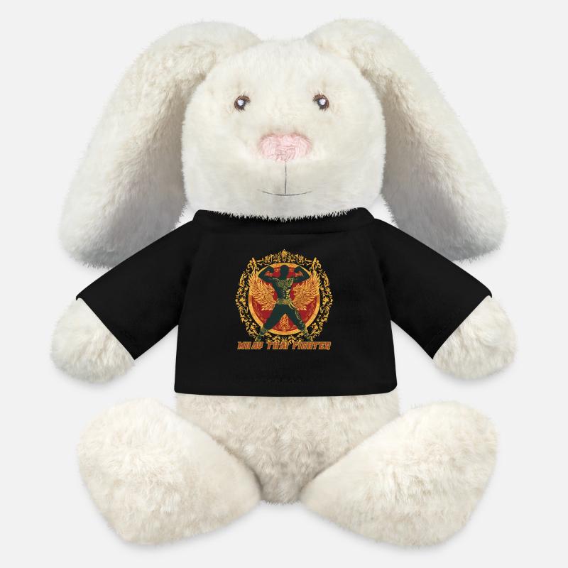 Muay Thai Warrior Style - Einzigartige Kämpfer Geschenkidee - MiniFeet® RecycelHase® Creme - Schwarz
