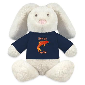 Koi Fish Cape Design Chemise - Lapin en peluche recyclé MiniFeet® Crème - bleu marine - Devant