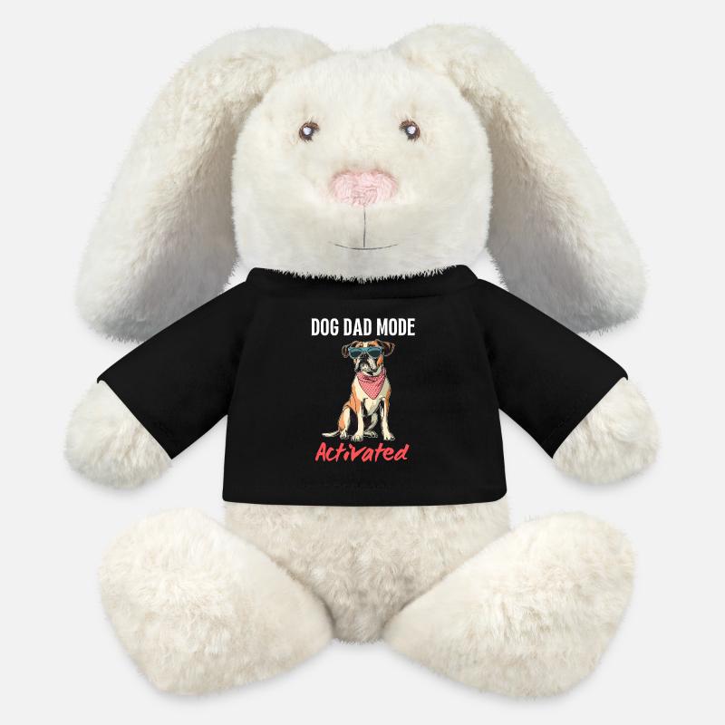 Proud Dog Dad T-Shirt – Perfektes Geschenk! - MiniFeet® RecycelHase® Creme - Schwarz