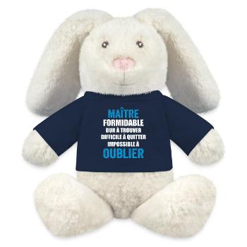 Geschenk zum Jahresende Schullehrer-Geschenk - MiniFeet® RecycelHase® Creme - French Navy - Vorne