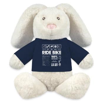 Abenteuer Radfahren Grafik Illustration - MiniFeet® RecycelHase® Creme - French Navy - Vorne