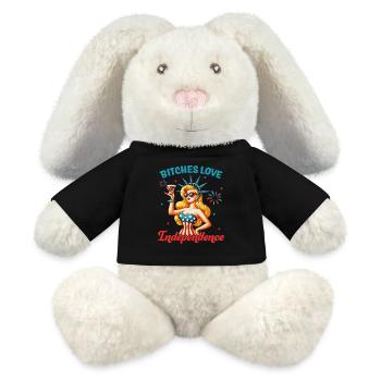 Bitches love independence - MiniFeet® RecycelHase® Bunny Cream - black - Front