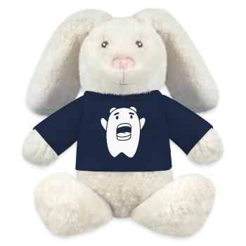 Nerd Scream – Humour geek et physique - Lapin en peluche recyclé MiniFeet® Crème - bleu marine - Devant
