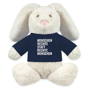 Human rights instead of right-wing people Anti-right - MiniFeet® RecycelHase® Bunny Cream - french navy - Front