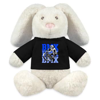 BMX Freestyle Sport Art - Lapin en peluche recyclé MiniFeet® Crème - noir - Devant
