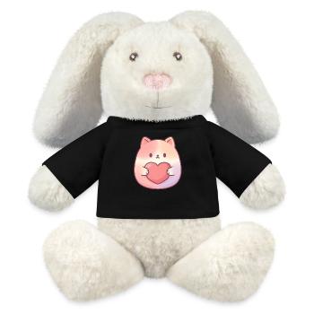 Cuddly Kitten Heart Love - MiniFeet® RecycelHase® Bunny Cream - black - Front