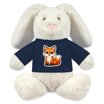Niedlicher Fuchs Motiv im Cartoon Stil  - MiniFeet® RecycelHase® Creme - French Navy - Vorne