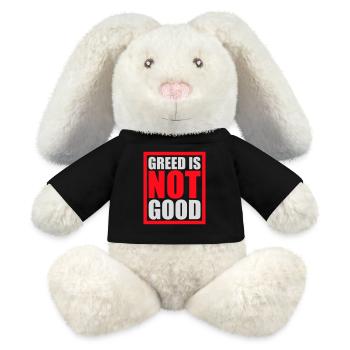 La cupidité n’est pas une bonne déclaration anticapitaliste Protestation - Lapin en peluche recyclé MiniFeet® Crème - noir - Devant